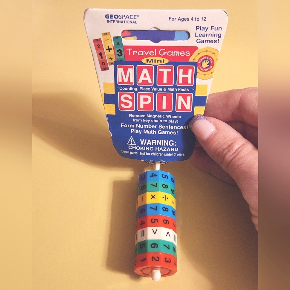 Geospace Travel Games Magnetic Math Spin Keychain